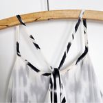 Marie France Van Damme • silk halter maxi dress cream black silk ikat print Size 14 Photo 11