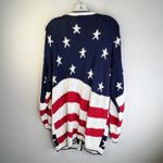 Vintage Stitches in Time Thick American Flag Cardigan Sweater Size L Photo 3