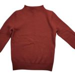 J Crew 100% Wool Knit Sweater Womens XS Orange Mock Neck Preppy Photo 0