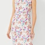 Ann Taylor  Floral Sleeveless Square Neck Sheath Dress Photo 0