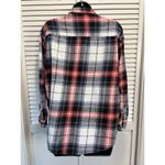 Old Navy Red/White Plaid Flannel Boyfriend Button Up Long Sleeve Shirt Size L Photo 3