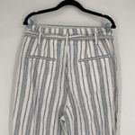 Madewell Linen-Cotton Hi Rise Pants Gray Stripe AN839 Size 14 White Paperbag Photo 7