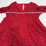 Torrid  Red Lace Long Sleeve V Neck Skater Stretch Flare Dress Size 2X Photo 8