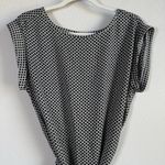Ann Taylor Women’s Sleeveless Top Black White Geometric Belt Tie Waist Size S Photo 9