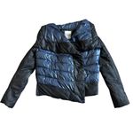 BB Dakota Steve Madden Cecile Puffer Coat Jacket Colorblock Blue Black Med NWOT Photo 2