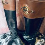 Michael Kors  Fulton Harness Boot Black/Mocha Brown Leather Boot Photo 4