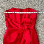 Alfred Angelo  Red Satin Strapless Mini Dress Bow Formal Prom Party Holiday Small Photo 4