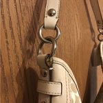 Coach  CHELSEA SIGNATURE BEIGE PINK STRIPE LEATHER TRIM CROSSBODY SHOULDER BAG Photo 4