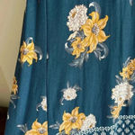 Loft  Blue and Yellow Floral Swing Shift Dress, Casual Knit Dress, Size Medium Photo 9