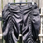 Sharagano  Y2K Black Satin Ruched Pants M Photo 2