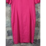 Liz Claiborne Vintage Dress Woman's 8 Linen Pink Gold Button Retro Barbiecore Photo 7