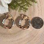 Chunky Twisted Hoop Earrings NWT Gold Photo 4