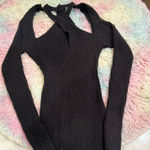 SheIn Black Long Sleeve Knit Dress Photo 1