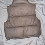 Hollister  Vest Puffer Light Brown Faux Leather XS Photo 3