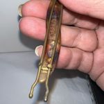 Vintage French Made Tortoise Shell With Crystal Inlay Hair Barrette Brown Photo 5