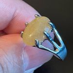 Yellow aventurine S925 silver women ring size 7.5 Photo 6