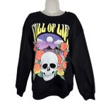 Wound Up Full of Life “skull” Graphic Fleece Sweatshirt Photo 3