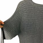 Soho  Grey Crew Neck Ribbed Sweater With Laced Sleeves Size Medium Photo 5