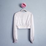 White Fox Boutique Whitefox Cassia Satin White Longsleeve Crop Top Photo 7