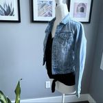 Tractr Jean Jacket Cropped Denim Size Medium Light Blue Wash Blue Photo 1