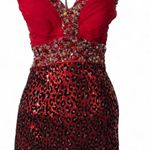 American Vintage Riva Red Sequin Leopard Rhinestone Pageant Prom Gown Sz 6 Photo 1
