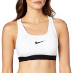 Nike Womens Classic Pro Padded Sports Bra Sz Small White Swoosh Logo Front Photo 0