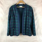Alfred Dunner Vintage  plaid knit blazer Jacket 14 Photo 3