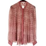 Joie NWT  100% Silk Tassa Elegant Snake Print Pintuck Blouse Pink Lined Sz Small Photo 1