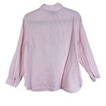 J. Jill 100% Linen Pink White Pinstriped Long Sleeve Collared Button Up Size M Size M Photo 1