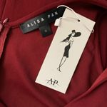 Retro Sleeveless V Neck Midi Swing Dress M Maroon Red Zip High Low Hem NEW Size M Photo 5