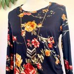 DueTime Maternity Navy Floral Long Sleeve Shirt M Size undefined Photo 1