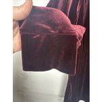 Boston Proper Women’s Blouse Large Burgundy Velvet Button Up Vintage Style Photo 2
