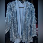 Torrid Red Holiday Sweater Dress with Gingerbread Detail Sparkling Blue Sequin Cardigan Photo 5