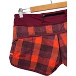 Lululemon Run Speed Short Womens 8 Red Burgundy Buffalo Plaid Active Athletic Photo 4