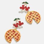 NIB Disney x Baublebar Cherry Pie Earrings Mickey Mouse Hidden Gems 2024 Fall Silver Photo 0