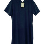 H&M  Women’s Dark Blue Terry T-Shirt Dress New Photo 0