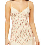 We Wore What  Lace Peplum Corset Linen Blend Mini Dress Photo 0