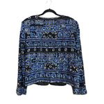 Papell Boutique Vintage  Evening Silk Jacket 16W Black Blue Sequins Beaded Photo 2