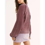 Free People  Sweetheart Mock Neck Sweater Chunky Knit Garnet Grotto Women’s Small Photo 1