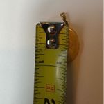 Floral Iris‎ Pendant Necklace, Hand Painted Stone Pendant, Gold Tone Bail Purple Photo 6