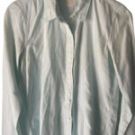 Gap Womens Size Small Light Blue Cotton Light Weight Semi Sheer Button Up Blouse Photo 2