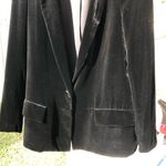 Drew Blazer M Black Silk Velvet Single Button Unstructured Blazer Party Jacket Photo 6