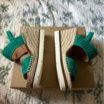 Gentle Souls  Kenneth Cole Elyssa Leather Espadrille 9 Green Wedge Platform Photo 1