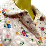 Vintage Sears Quilted Pink Floral Robe House Coat Pearl Snap Up Womens Medium Photo 5