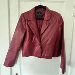 Bagatelle Maroon Faux Leather Jacket Photo 0