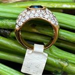 Vintage Blue Sapphire Rhinestone Gold Photo 12