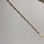 Signed Napier Costume Gold Tone Tennis Bracelet Multi Color Rhinestone Photo 1