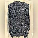 Rip Curl Navy and White Patterned  NightHawk Kimono NWT Size M Festival Beach Photo 3