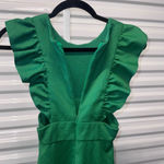 Vintage green Maxi Dress Ruffle Sleeve Size Small Photo 2