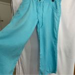 Lands' End 16P Wide Leg 100% Linen Pants Beach Coastal Summer Blue Photo 1